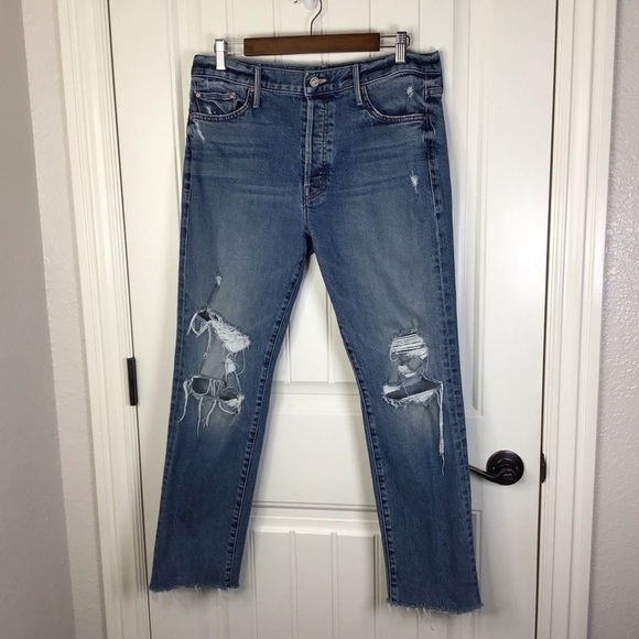MOTHER Superior The Trickster Skimp Frayed Jeans in Thrill Seeker Size 31. - Picture 2 of 10